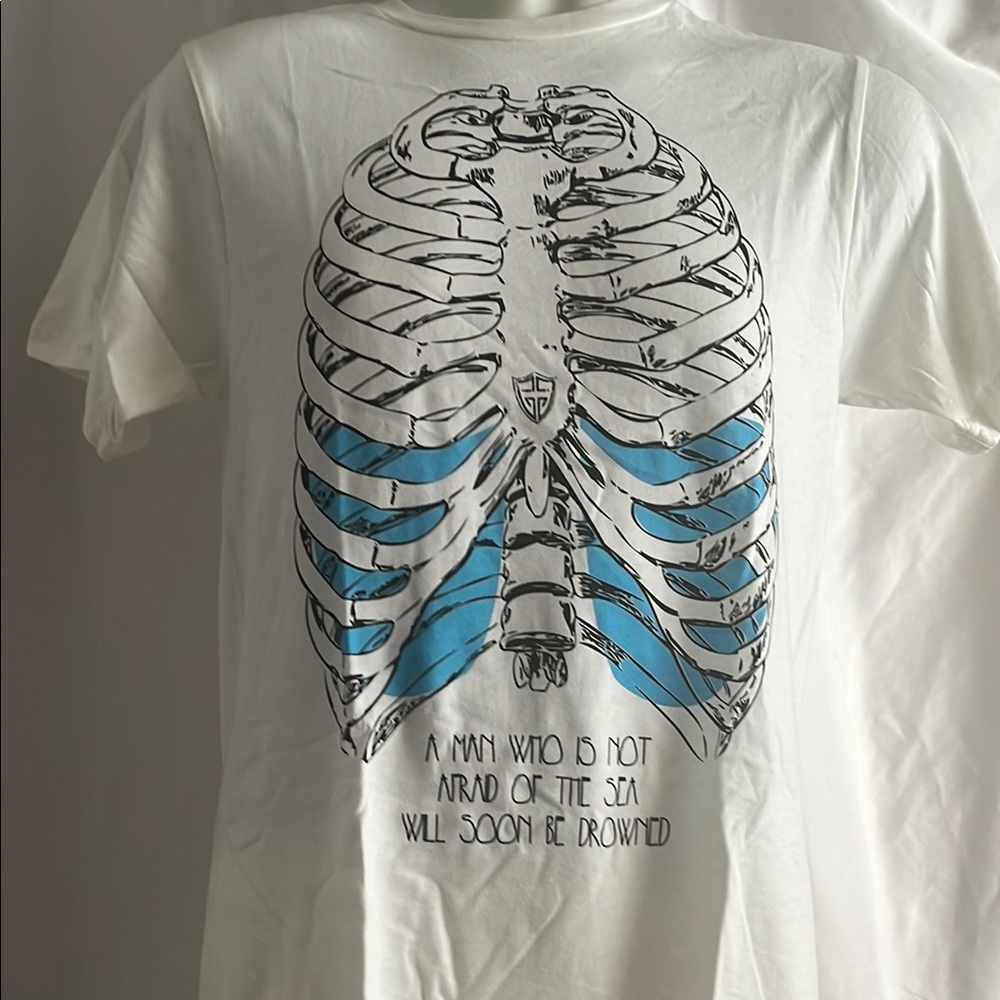 Gooch Ocean Wear Brand Graphic White and Blue Men's Tee Shirt multi sizes